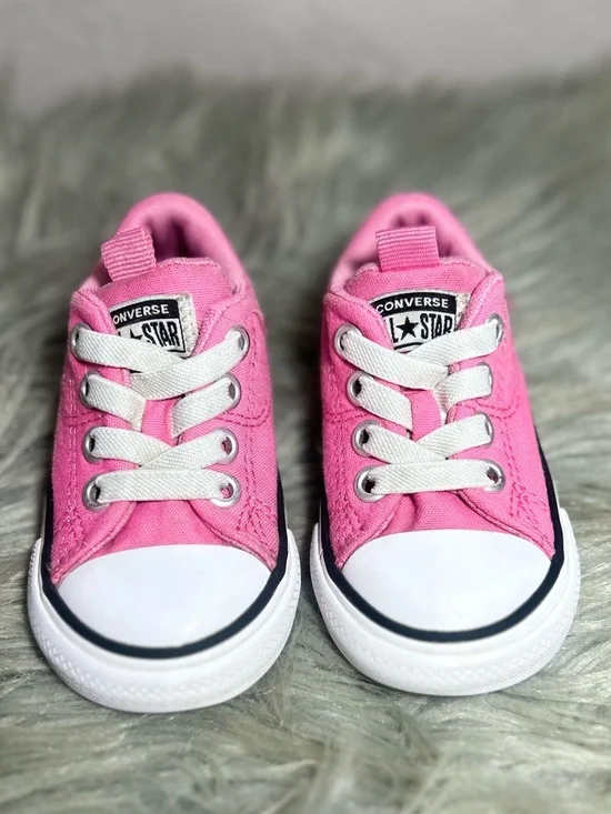 Converse CHUCK TAYLOR ALL STAR OX CORE - TODDLER Pink Low Top Sneaker Sz 5 - Picture 3 of 9